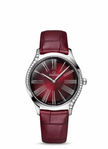 Omega De Ville Trésor 36 Stainless Steel / Red - Roman / Alligator 428.18.36.60.11.001 (42818366011001)